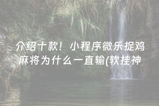 介绍十款！小程序微乐捉鸡麻将为什么一直输(软挂神器)