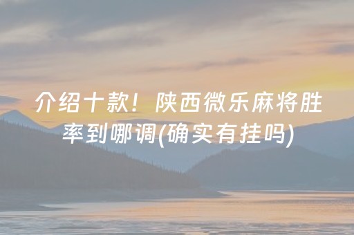 介绍十款！陕西微乐麻将胜率到哪调(确实有挂吗)