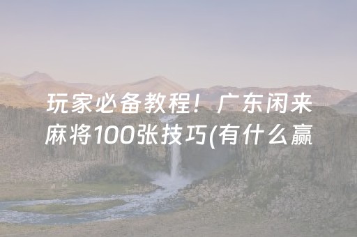 玩家必备教程！广东闲来麻将100张技巧(有什么赢的技巧)