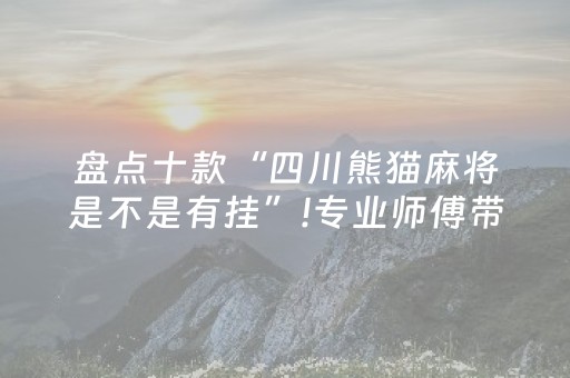 盘点十款“四川熊猫麻将是不是有挂”!专业师傅带你一起了解（详细教程）-知乎