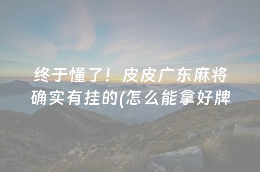 终于懂了！皮皮广东麻将确实有挂的(怎么能拿好牌)