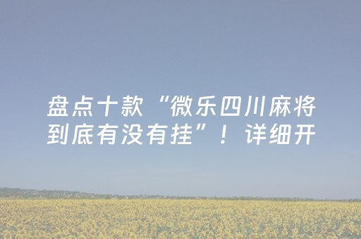 盘点十款“微乐四川麻将到底有没有挂”！详细开挂教程（确实真的有挂)-知乎