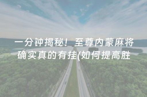 一分钟揭秘！至尊内蒙麻将确实真的有挂(如何提高胜率)