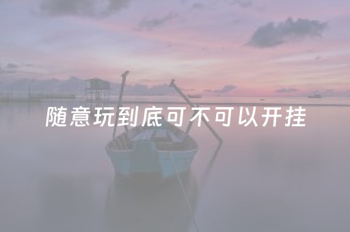 随意玩到底可不可以开挂（可以玩开挂游戏的）