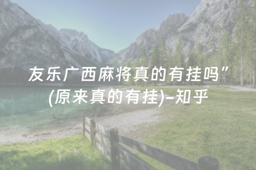 友乐广西麻将真的有挂吗”(原来真的有挂)-知乎