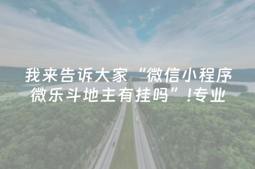 我来告诉大家“微信小程序微乐斗地主有挂吗”!专业师傅带你一起了解（详细教程）-知乎