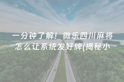 一分钟了解！微乐四川麻将怎么让系统发好牌(揭秘小程序最新神器下载)