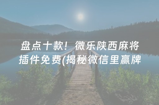 盘点十款！微乐陕西麻将插件免费(揭秘微信里赢牌技巧)