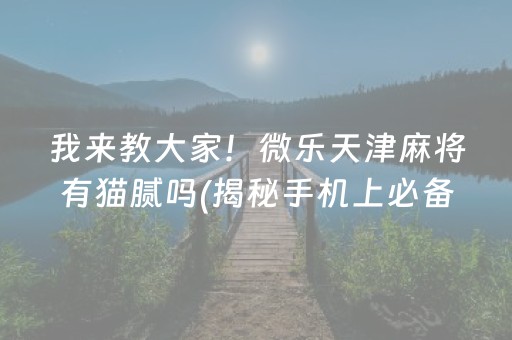 我来教大家！微乐天津麻将有猫腻吗(揭秘手机上必备神器)