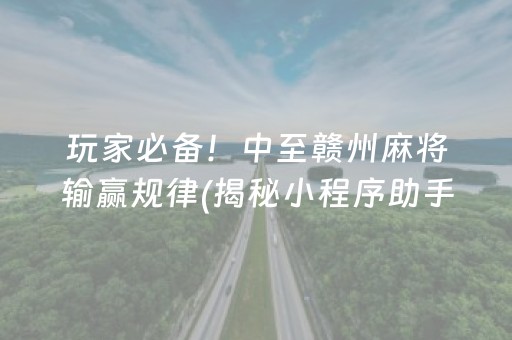 玩家必备！中至赣州麻将输赢规律(揭秘小程序助手软件)