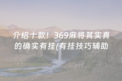 介绍十款！369麻将其实真的确实有挂(有挂技巧辅助器)