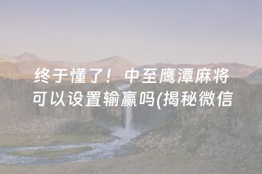 终于懂了！中至鹰潭麻将可以设置输赢吗(揭秘微信里专用神器下载)