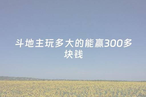 斗地主玩多大的能赢300多块钱（斗地主需要多少牌）