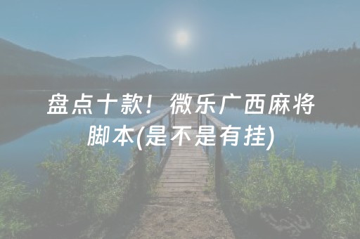 盘点十款！微乐广西麻将脚本(是不是有挂)