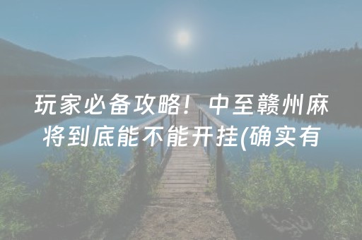 玩家必备攻略！中至赣州麻将到底能不能开挂(确实有挂吗)