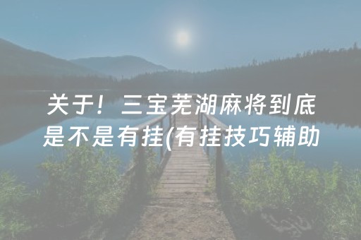 关于！三宝芜湖麻将到底是不是有挂(有挂技巧辅助器)