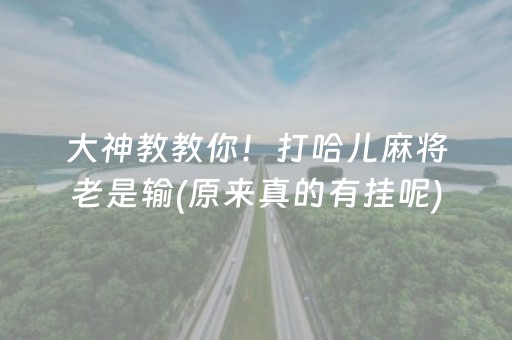 大神教教你！打哈儿麻将老是输(原来真的有挂呢)