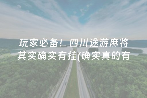 玩家必备！四川途游麻将其实确实有挂(确实真的有挂)