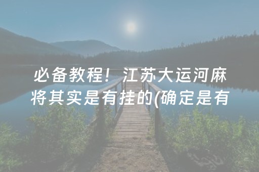 必备教程！江苏大运河麻将其实是有挂的(确定是有挂)