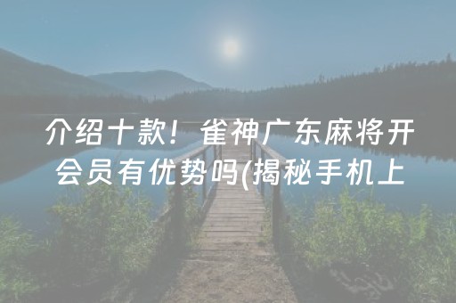 介绍十款！雀神广东麻将开会员有优势吗(揭秘手机上胡牌技巧)