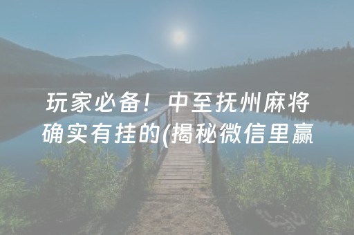 玩家必备！中至抚州麻将确实有挂的(揭秘微信里赢的秘诀)