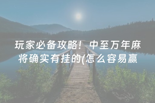 玩家必备攻略！中至万年麻将确实有挂的(怎么容易赢)