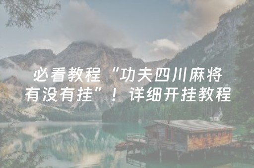 必看教程“功夫四川麻将有没有挂”！详细开挂教程（确实真的有挂)-知乎