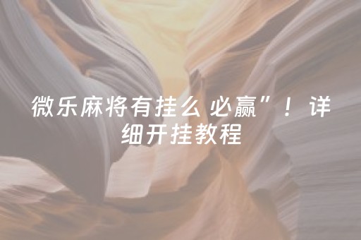 微乐麻将有挂么 必赢”！详细开挂教程（确实真的有挂)-知乎