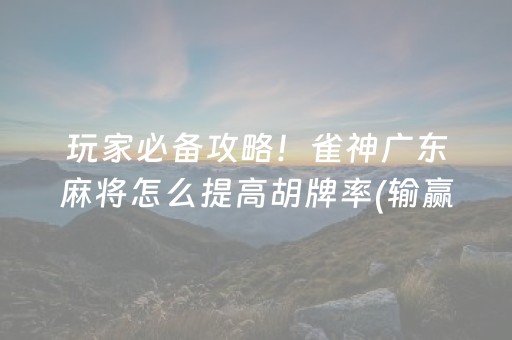 玩家必备攻略！雀神广东麻将怎么提高胡牌率(输赢设置胡牌规律)