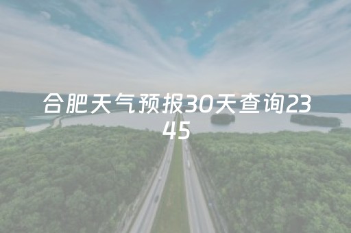 合肥天气预报30天查询2345（合肥天气预报30天查询阜阳天气预报）