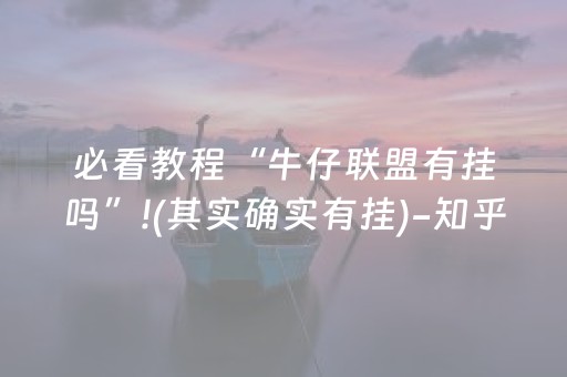 必看教程“牛仔联盟有挂吗”!(其实确实有挂)-知乎