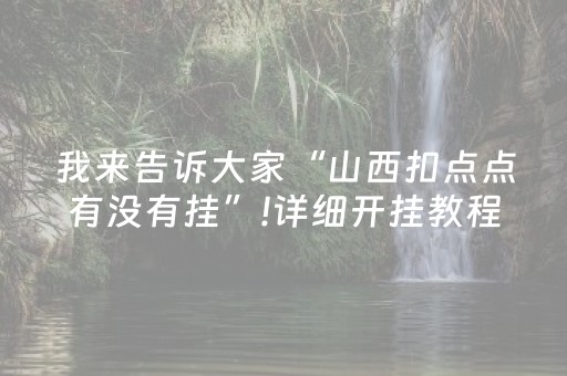 我来告诉大家“山西扣点点有没有挂”!详细开挂教程-知乎