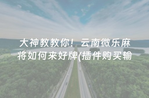 大神教教你！云南微乐麻将如何来好牌(插件购买输赢规律)