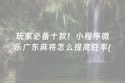 玩家必备十款！小程序微乐广东麻将怎么提高胜率(系统故意让你输)