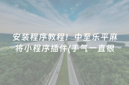 安装程序教程！中至乐平麻将小程序插件(手气一直很差)