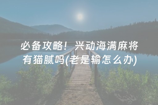 必备攻略！兴动海满麻将有猫腻吗(老是输怎么办)