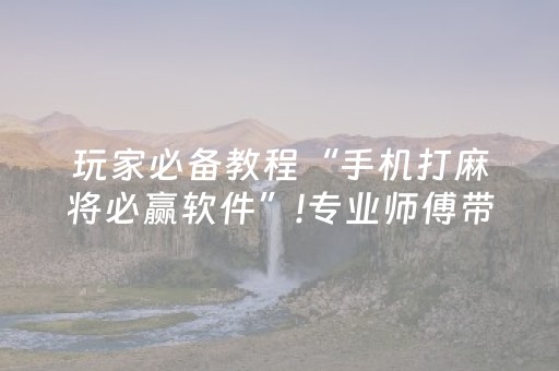 玩家必备教程“手机打麻将必赢软件”!专业师傅带你一起了解（详细教程）-知乎