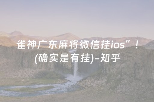 雀神广东麻将微信挂ios”!(确实是有挂)-知乎