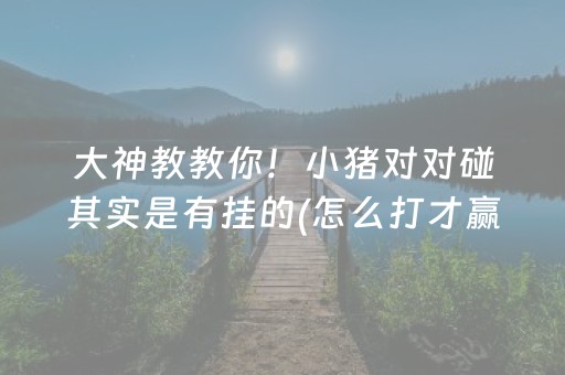 大神教教你！小猪对对碰其实是有挂的(怎么打才赢)