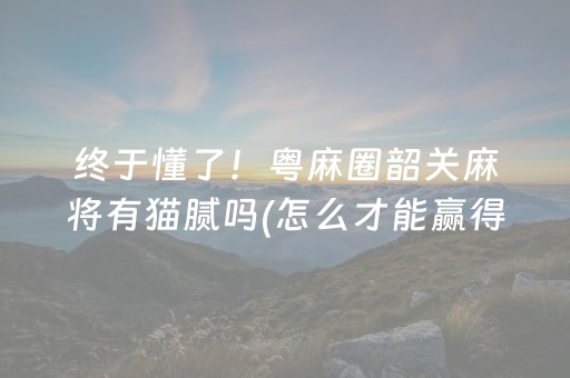 终于懂了！粤麻圈韶关麻将有猫腻吗(怎么才能赢得多)