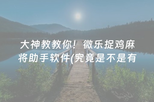 大神教教你！微乐捉鸡麻将助手软件(究竟是不是有挂)