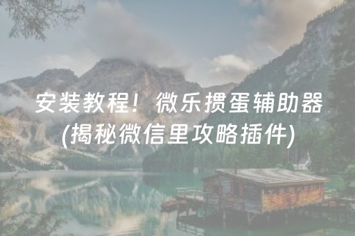 安装教程！微乐掼蛋辅助器(揭秘微信里攻略插件)