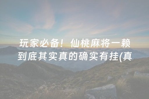 玩家必备！仙桃麻将一赖到底其实真的确实有挂(真的确实是有挂)