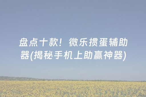 盘点十款！微乐掼蛋辅助器(揭秘手机上助赢神器)