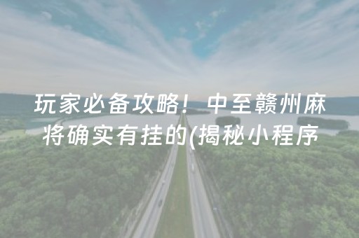 玩家必备攻略！中至赣州麻将确实有挂的(揭秘小程序如何让牌变好)