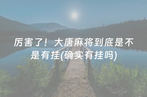 厉害了！大唐麻将到底是不是有挂(确实有挂吗)