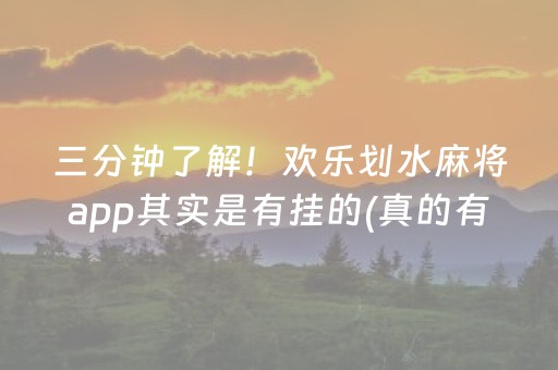 三分钟了解！欢乐划水麻将app其实是有挂的(真的有挂确实有挂)