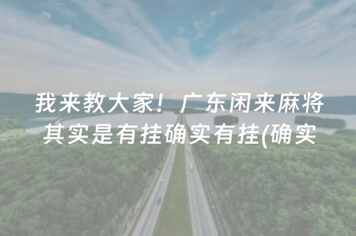 我来教大家！广东闲来麻将其实是有挂确实有挂(确实真的有挂)