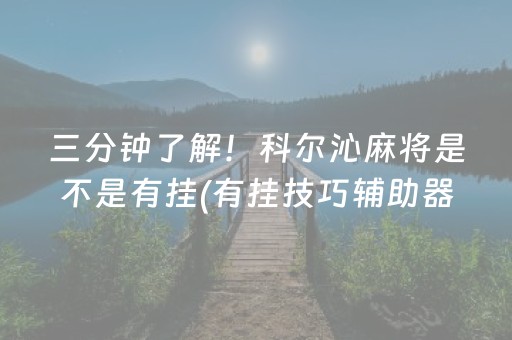 三分钟了解！科尔沁麻将是不是有挂(有挂技巧辅助器)