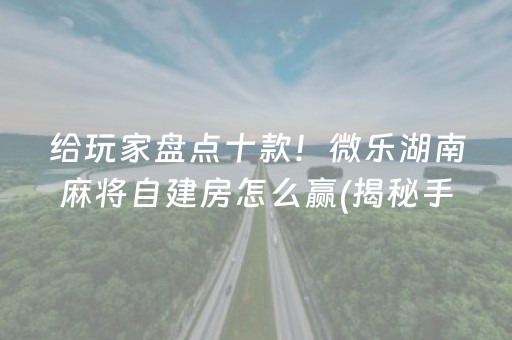 给玩家盘点十款！微乐湖南麻将自建房怎么赢(揭秘手机上胡牌神器)